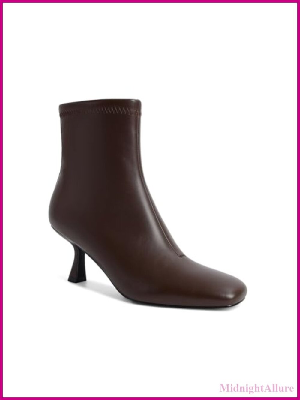 Kitten Heel Ankle Boots Square Toe Heeled Booties Side Zipper Comfortable